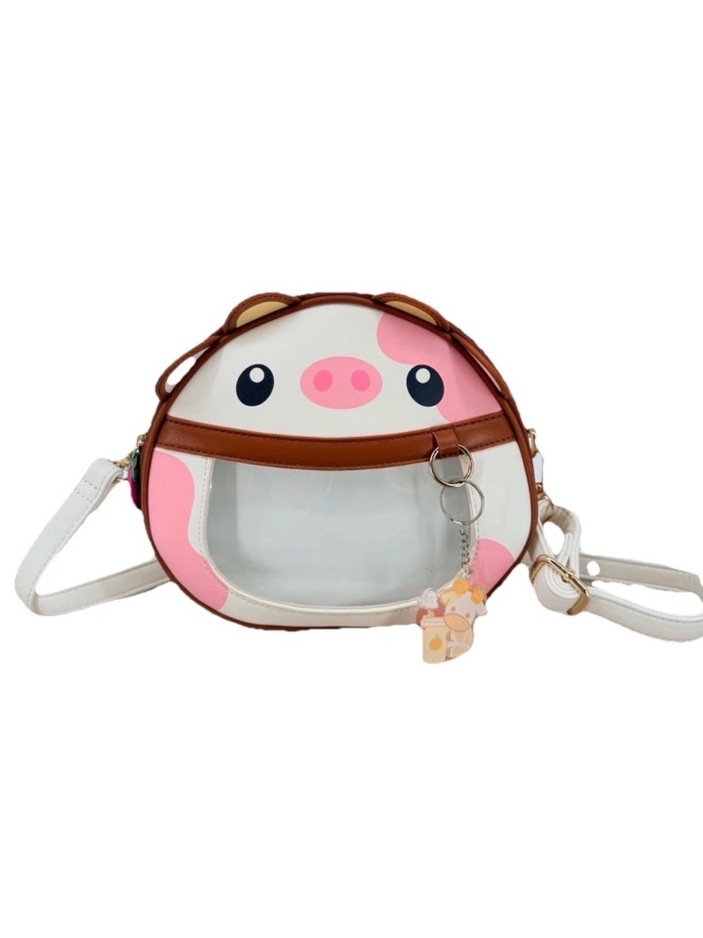 Pwuffy Strawberry Fruit Cow Ita Bag Convertible Mini Backpack Crossbody Purse